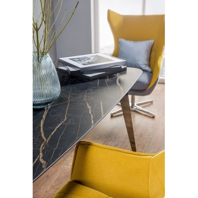 Basserto - Stół (spiek + szkło, prostokąt)