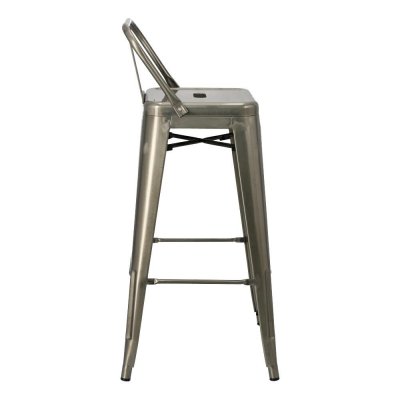Hoker Paris Back Short 75cm metaliczny insp. Tolix