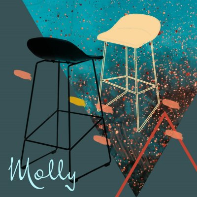 Krzesło barowe Molly czarne High
