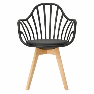 Krzesło Sirena z podłokietnikami czarne