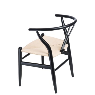 Krzesło Wicker Naturalne Czarny inspirow ane Wishbone