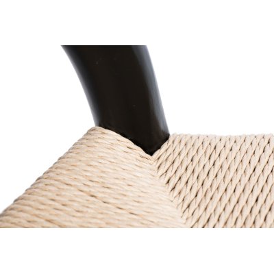 Krzesło Wicker Naturalne Czarny inspirow ane Wishbone