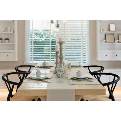 Krzesło Wicker Naturalne Czarny inspirow ane Wishbone