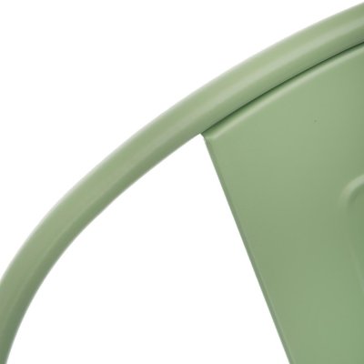 Stołek barowy Paris Back zielony inspirowany Tolix