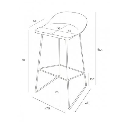 Krzesło barowe Molly czarne Low