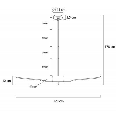 Lampa wisząca APOLLO 1 czarna - szczotkowane złoto