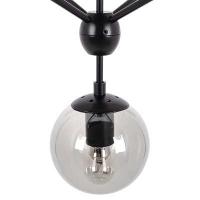 Lampa wisząca PLANETARIO 15 czarna - klosze dymione