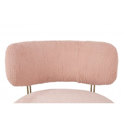 Fotel LOW TEDDY PINK różowy