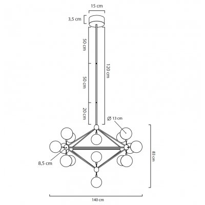 MOOSEE lampa wisząca ASTRIFERO 15 czarna / bursztynowa