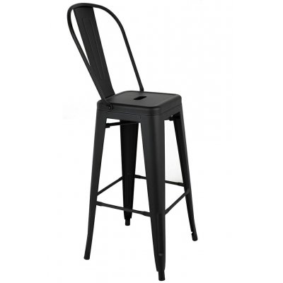 Krzesło barowe TOWER BIG BACK 76  (Paris) czarne