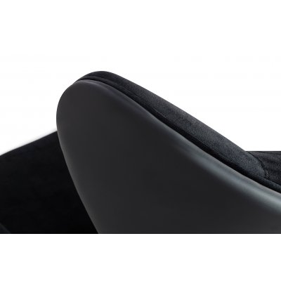 Fotel HAMPTON VELVET czarny, ekoskóra czarna - złota podstawa