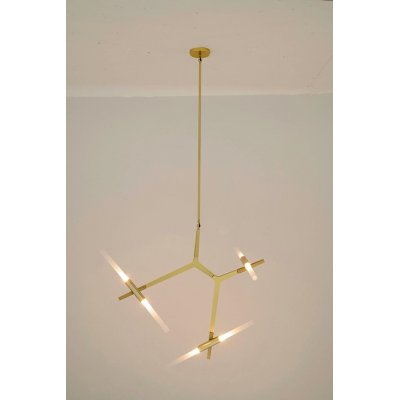 Lampa wisząca CANDELABR 6 złota - aluminium, szkło