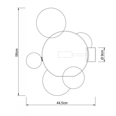 Lampa ścienna CAPRI WALL 6 złota