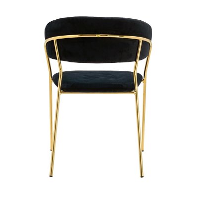 Krzesło MARGO czarne - welur, podstawa złota