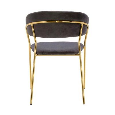 Krzesło MARGO ciemny szary - welur, podstawa złota