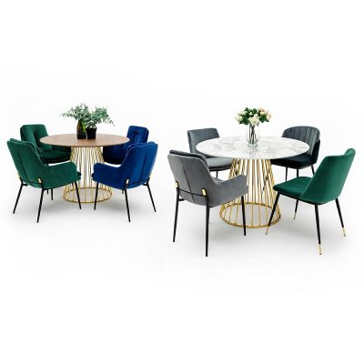 Krzesło DIEGO ciemny szary - welur, podstawa czarno złota