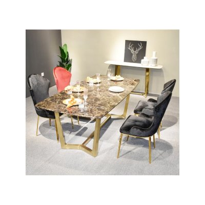 Stół Roseta złoty/brązowy 76/100/200 cm