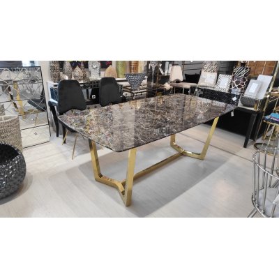 Stół Roseta złoty/brązowy 76/100/200 cm