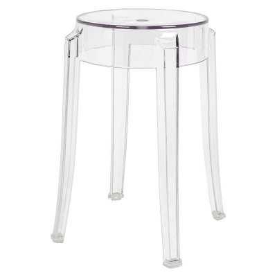 Stołek CHARLES 46 transparentny - poliwęglan
