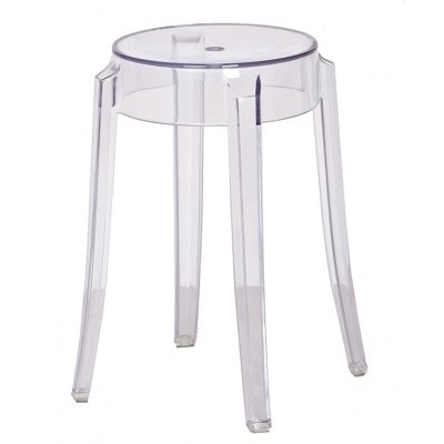 Stołek CHARLES 46 transparentny - poliwęglan
