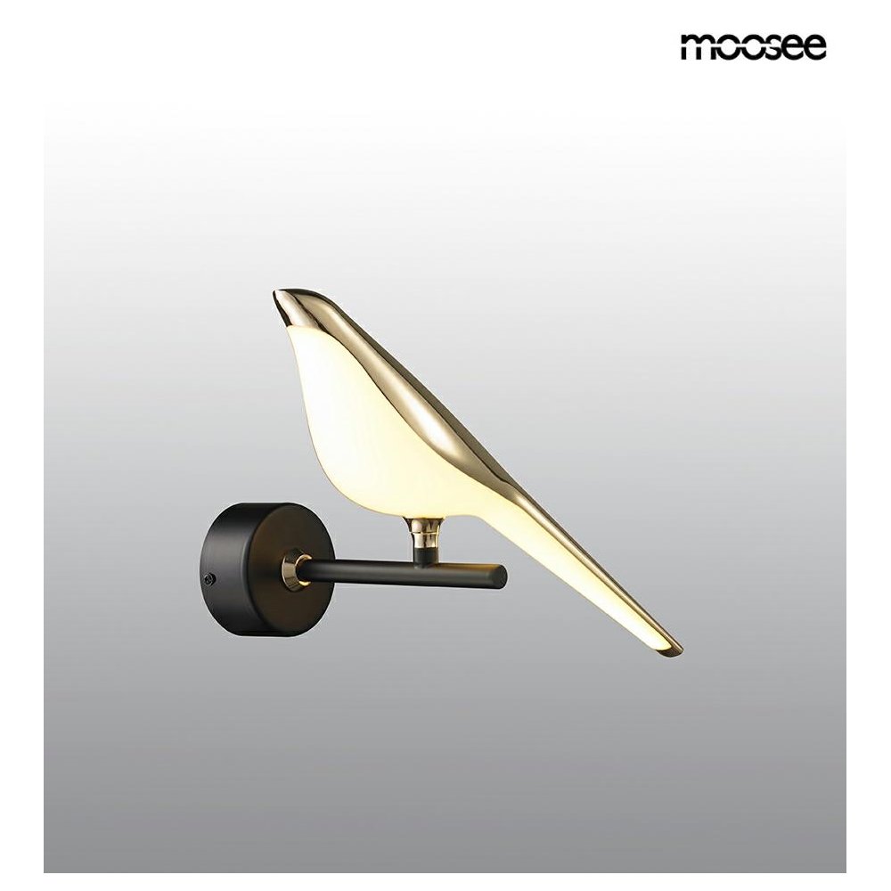 MOOSEE lampa ścienna BIRD złota