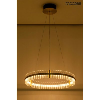 MOOSEE lampa wisząca SATURNUS 70 złota - LED, kryształ, stal szczotkowana