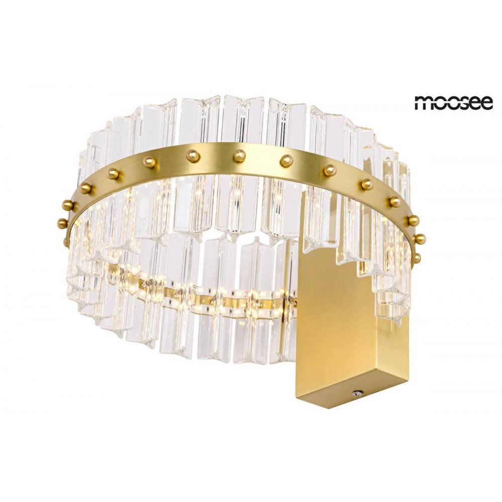 MOOSEE lampa ścienna SATURNUS WALL złota - LED, kryształ, stal szczotkowana