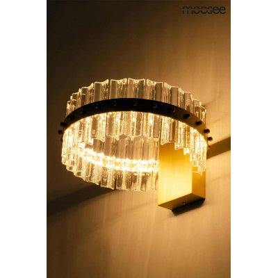 MOOSEE lampa ścienna SATURNUS WALL złota - LED, kryształ, stal szczotkowana
