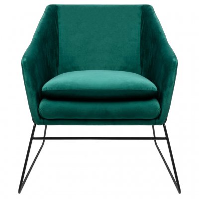 Fotel EMMA VELVET ciemny zielony welur - podstawa czarna