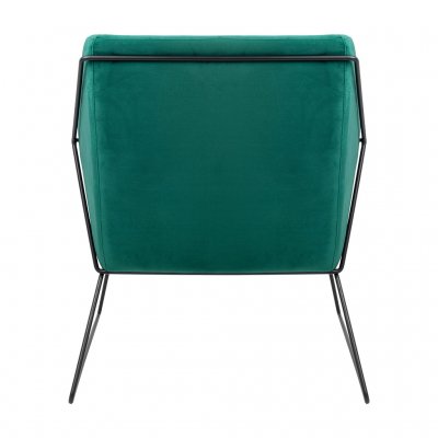 Fotel EMMA VELVET ciemny zielony welur - podstawa czarna