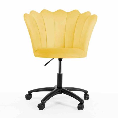 Krzesło obrotowe PRINCESSA żółty, noga czarna