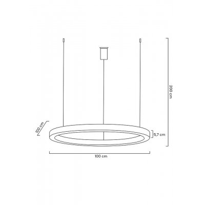 Lampa wisząca RING 100 złota - LED, stal