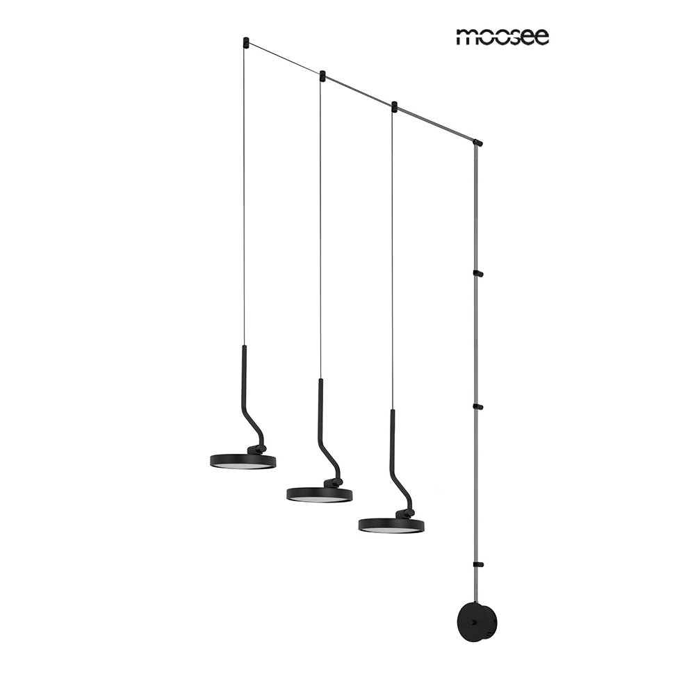 MOOSEE lampa ścienna FLAT 3 czarna