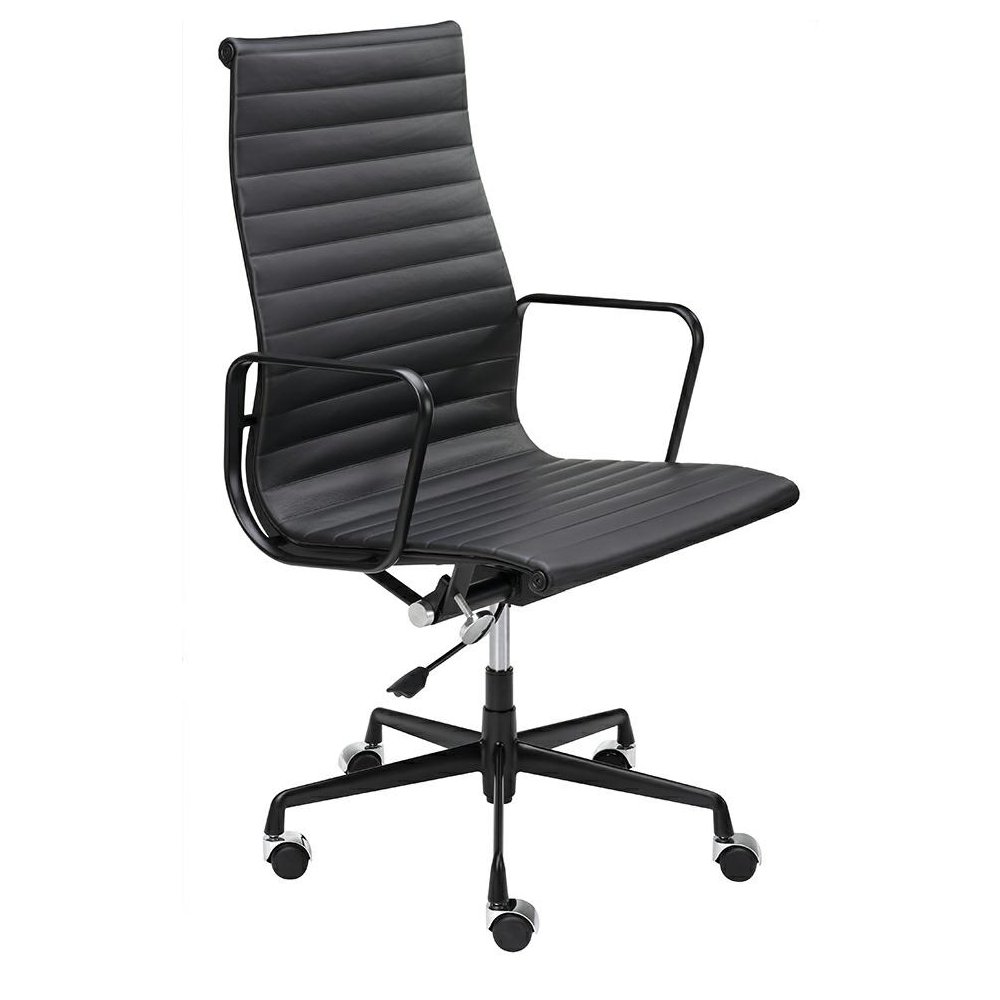 Fotel biurowy AERON PRESTIGE PLUS czarny - skóra naturalna, aluminium