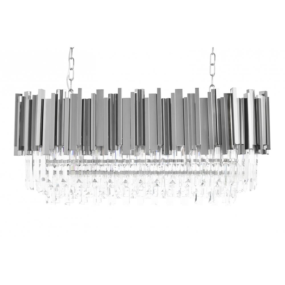 Lampa wisząca IMPERIAL LONG SILVER 90 - stal, kryształ