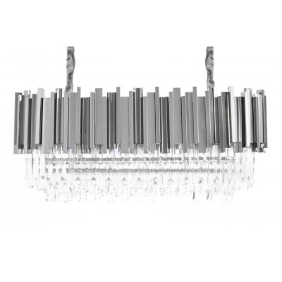Lampa wisząca IMPERIAL LONG SILVER 90 - stal, kryształ