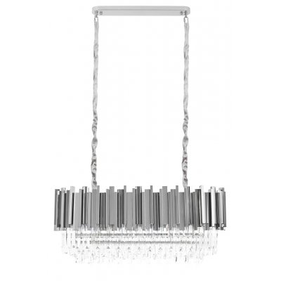 Lampa wisząca IMPERIAL LONG SILVER 90 - stal, kryształ