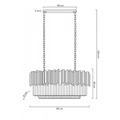 Lampa wisząca IMPERIAL LONG SILVER 90 - stal, kryształ