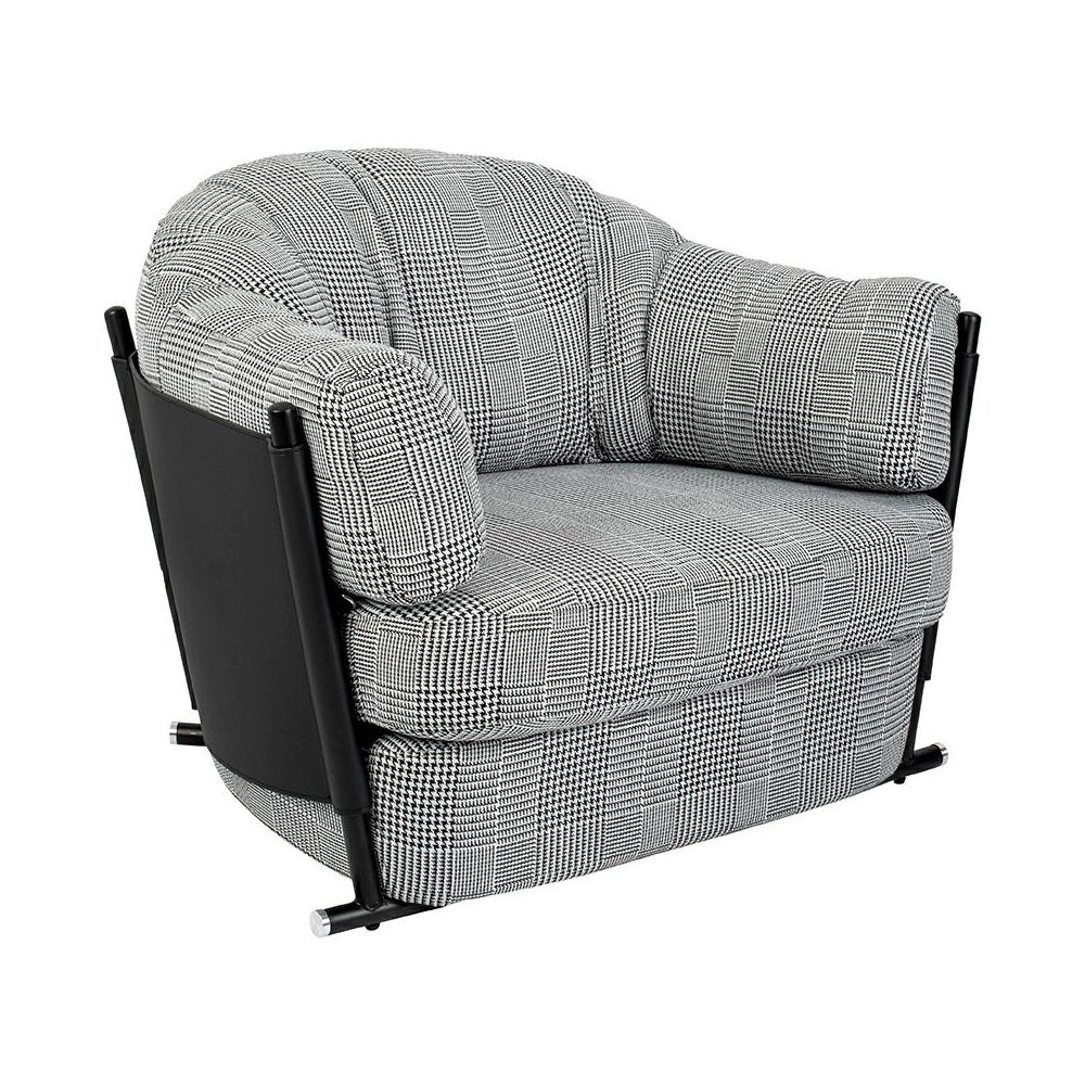 Fotel ROGER biało-czarna pepitka