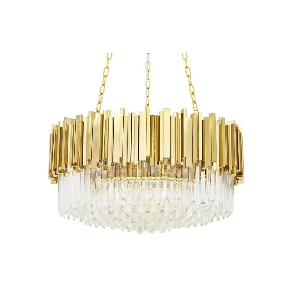 Lampa wisząca IMPERIAL GOLD 80 - stal, kryształ