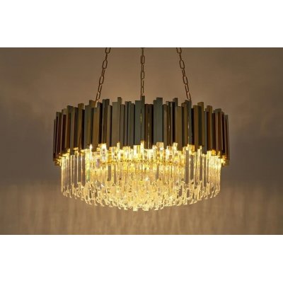 Lampa wisząca IMPERIAL GOLD 80 - stal, kryształ