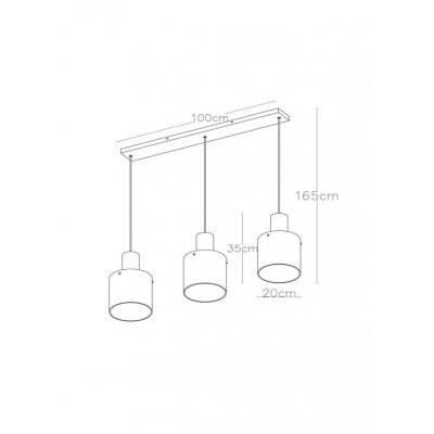 Toledo - Lampa wisząca 3 (podłużna)