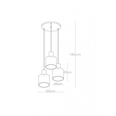 Toledo - Lampa wisząca 3 (okrągła)
