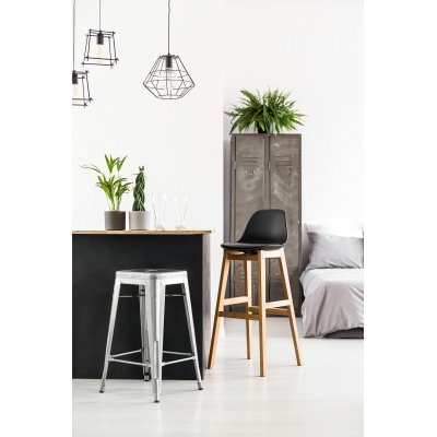 Hoker Paris 66cm metaliczny inspirowany   Tolix