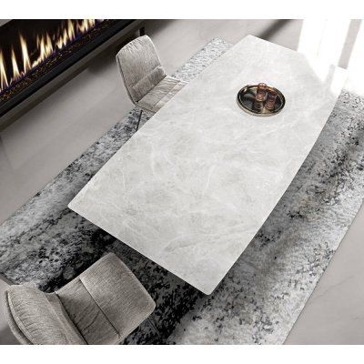 Liberius - Stół (spiek + szkło, prostokąt)