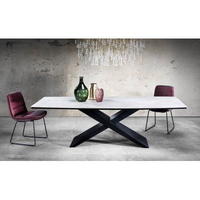 Liberius - Stół (spiek + szkło, prostokąt)