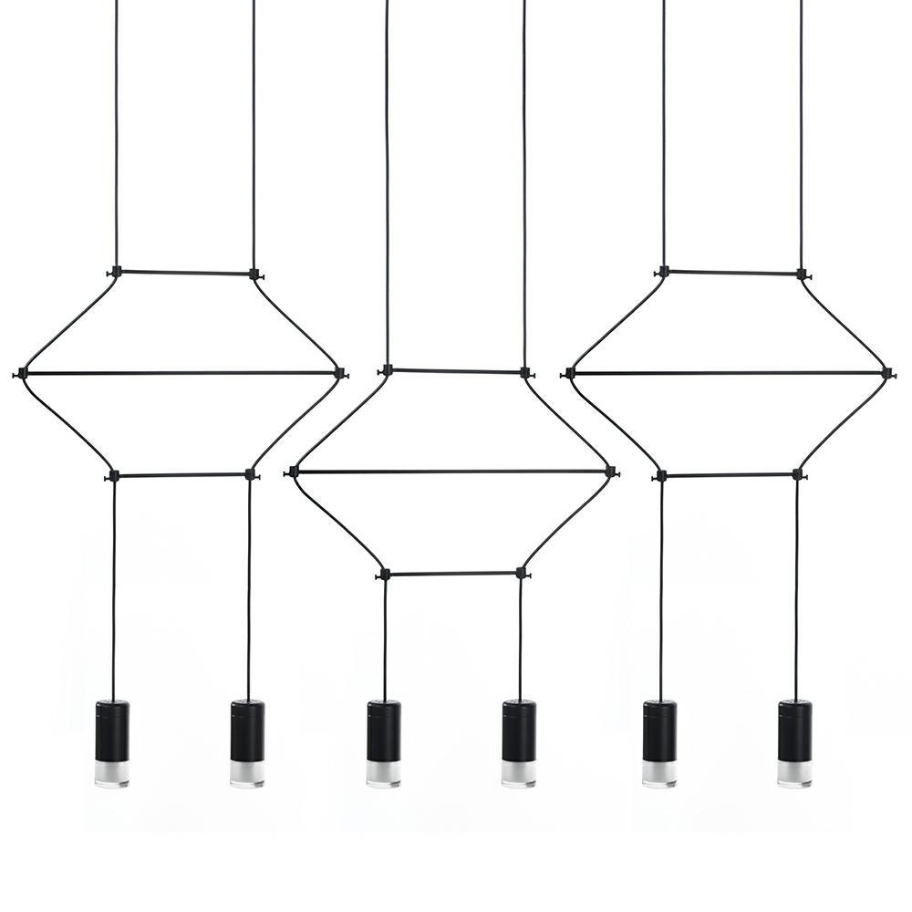 Lampa wisząca FLUSSO LINE 6 czarna