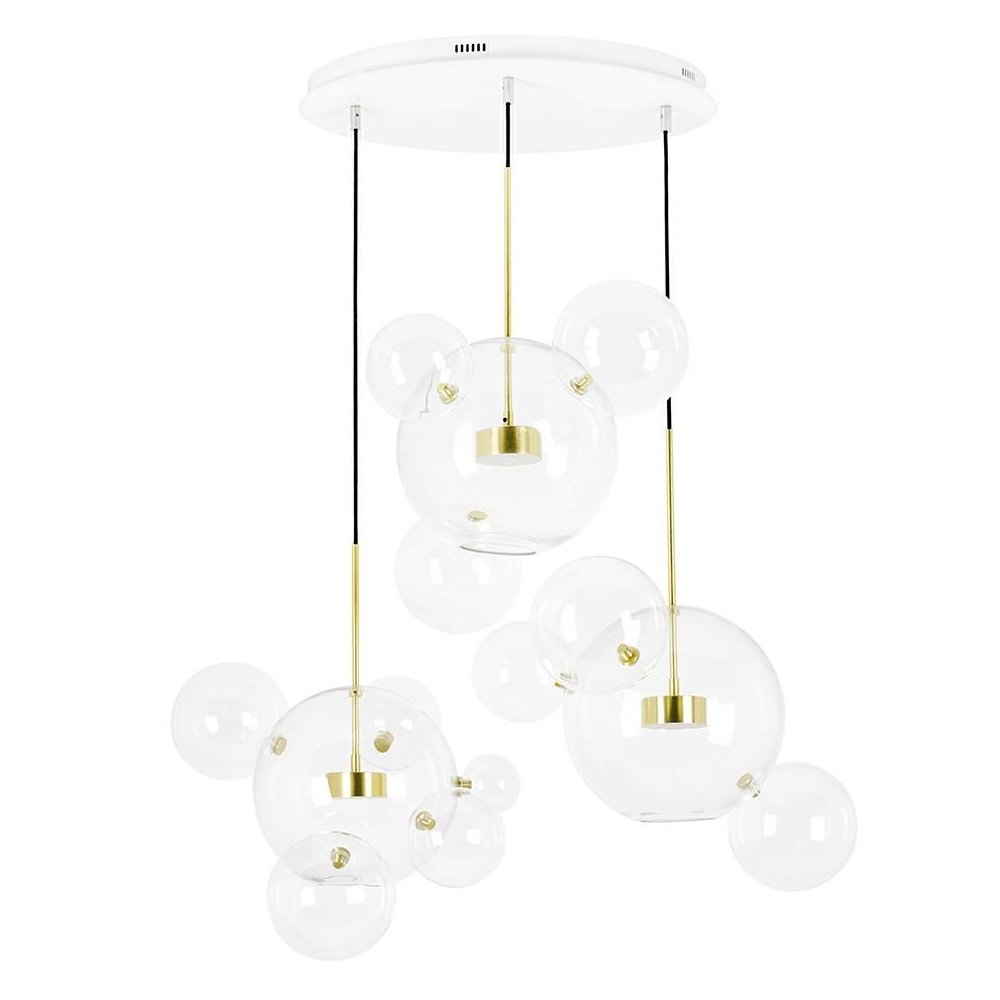 MOOSEE lampa wisząca CAPRI DISC 3 złota   - 180 LED, aluminium, szkło