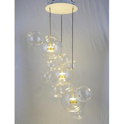 MOOSEE lampa wisząca CAPRI DISC 3 złota   - 180 LED, aluminium, szkło