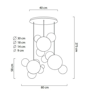 MOOSEE lampa wisząca CAPRI DISC 3 złota   - 180 LED, aluminium, szkło